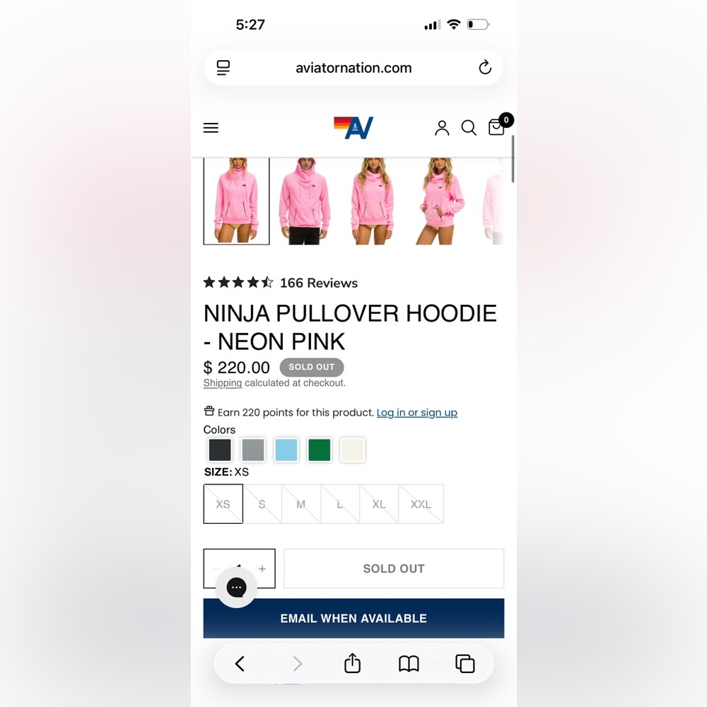 NWT 🆕 Rare Aviator Nation Pink Ninja Hoodie | XS - Picture 5 of 8